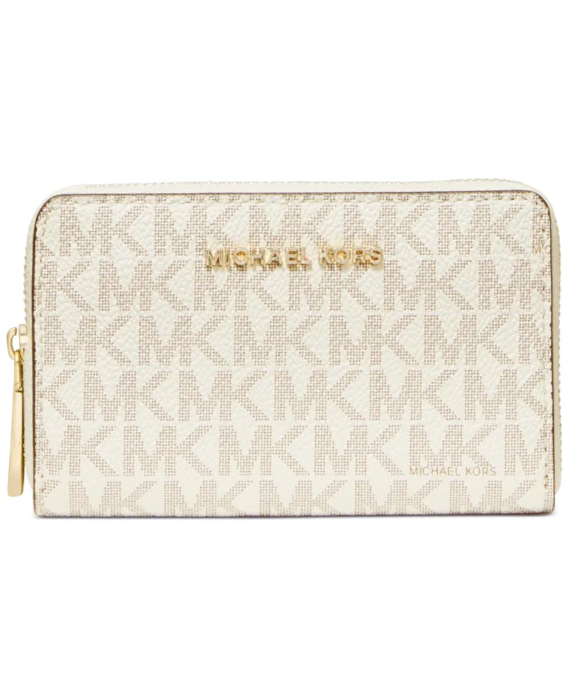 Michael Kors Logo Jet Set Zip-Around Card Case