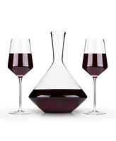 Raye Bordeaux Wine Glasses & Decanter, Set of 3