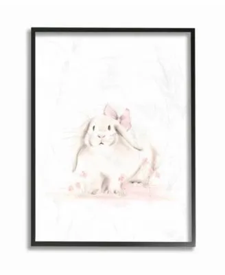 Stupell Industries Baby Bunny With Pink Bow Wall Art Collection