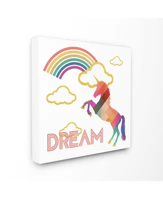 Stupell Industries Dream Rainbow Golden Unicorn Canvas Wall Art, 24" x 24"