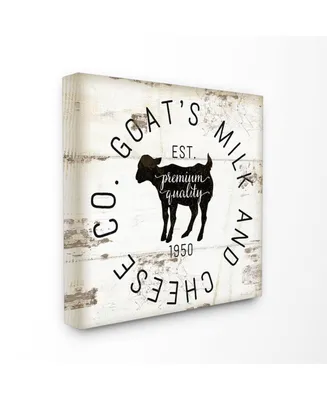 Stupell Industries Goat Milk and Cheese Co Vintage-Inspired Sign Cavnas Wall Art, 17" x 17"