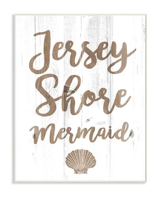 Stupell Industries Jersey Shore Mermaid Wood Plank Look Wall Plaque Art, 10" x 15"