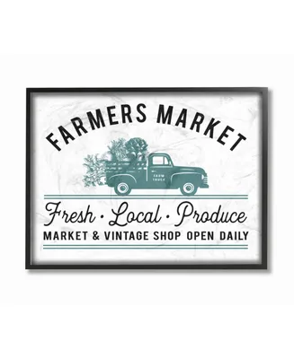 Stupell Industries Farmer's Market Icon Vintage-Inspired Sign Framed Giclee Art, 11" x 14"