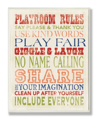 Stupell Industries The Kids Room Playroom Rules in Four Colors Wall Plaque Art, 12.5" x 18.5"