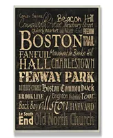 Stupell Industries Home Decor Boston Words And Cities Typography Wall Plaque Art, 12.5" x 18.5"