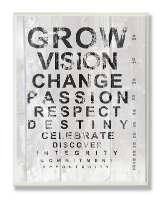 Stupell Industries Home Decor Grow Eye Chart Inspirational Typography Wall Plaque Art, 12.5" x 18.5"