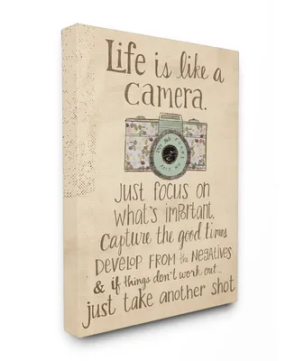 Stupell Industries Home Decor Life is Like A Camera Inspirational Canvas Wall Art, 24" x 30"