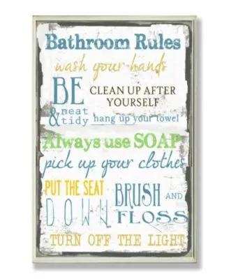 Stupell Industries Home Decor Bathroom Rules Typography Bathroom Art Collection
