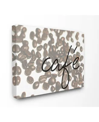 Stupell Industries Cafe Coffee Beans in Cursive Canvas Wall Art