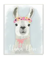 Stupell Industries Llama Love Pink Flower Tiara Wall Plaque Art, 12.5" x 18.5"