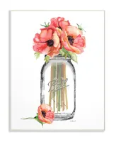 Stupell Industries Mason Jar Poppys Wall Plaque Art, 10" x 15"