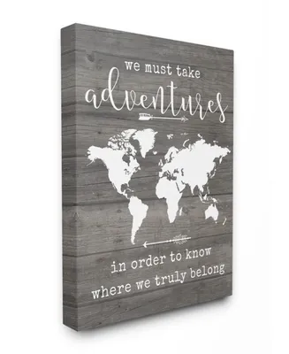 Stupell Industries Take Adventures Map Canvas Wall Art, 16" x 20"