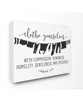 Stupell Industries Clothe Yourselves with Compassion Clothesline Canvas Wall Art, 30" x 40"