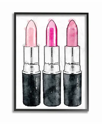 Stupell Industries Three Pink Lipsticks Framed Giclee Art, 11" x 14"