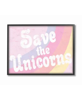 Stupell Industries Save The Unicorns Framed Giclee Art