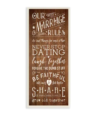 Stupell Industries Our Marriage Rules Wall Plaque Art, 7" x 17"