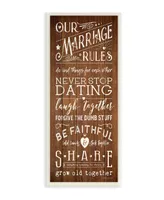 Stupell Industries Our Marriage Rules Wall Plaque Art, 7" x 17"