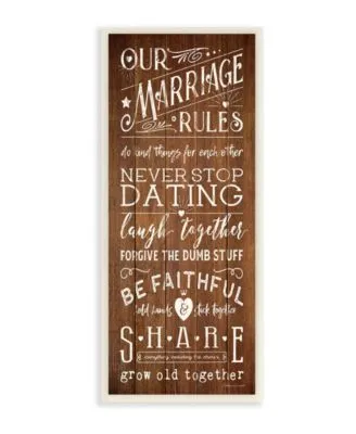Stupell Industries Our Marriage Rules Wall Art Collection