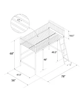 EveryRoom Kalvin Twin Metal Loft Bed