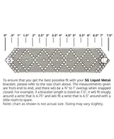 Sg Liquid Metal B50 Silver Mesh Bracelet 7 1/4", 3/4", 8 1/4"