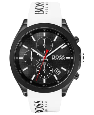 Hugo Boss Men's Chronograph Velocity White Silicone Strap Watch 45mm