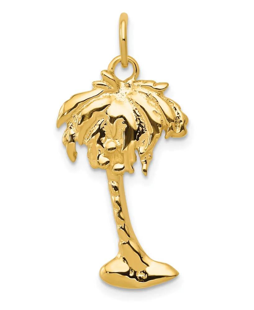 Palm Tree Charm in 14k Yellow Gold