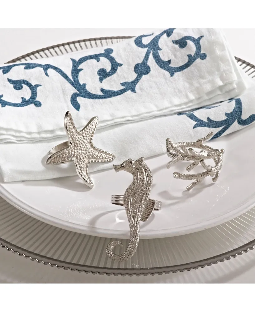 Saro Lifestyle Star Fish Design Napkin Ring, Set of 4
