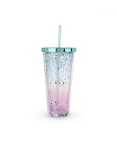 Blush Mermaid Glitter Drink Tumbler