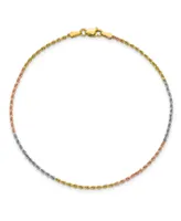 Rope Chain Anklet in 14k Yellow, Rose and White Gold