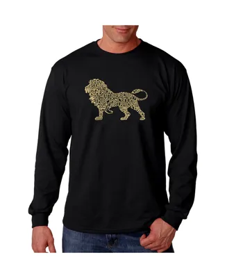 La Pop Art Men's Word Long Sleeve T-Shirt- Lion