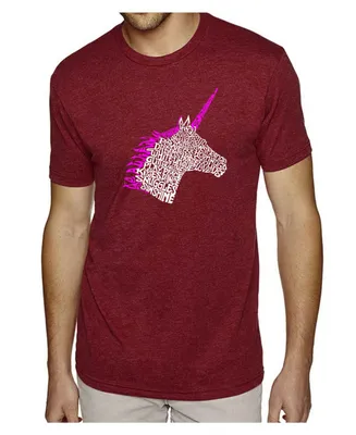La Pop Art Men's Premium Word T-Shirt - Unicorn