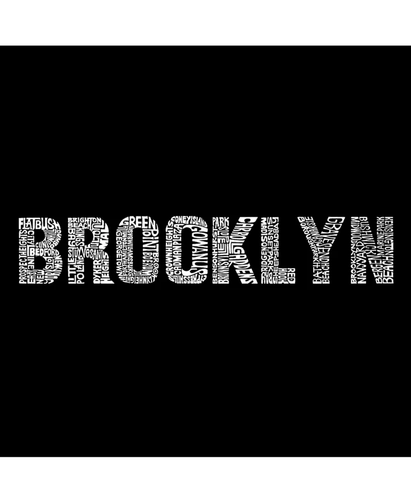 La Pop Art Men's Word Long Sleeve T-Shirt- Brooklyn Neighborhoods