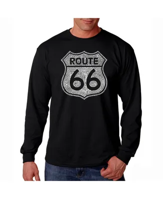 La Pop Art Men's Word Long Sleeve T-Shirt- Route 66