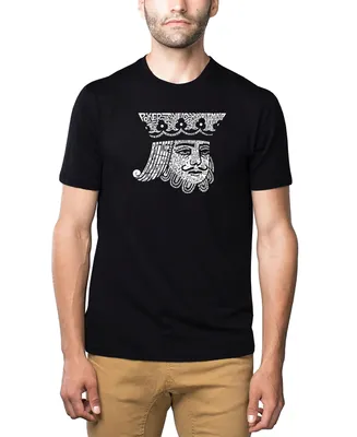La Pop Art Men's Premium Word T-Shirt - King of Spades