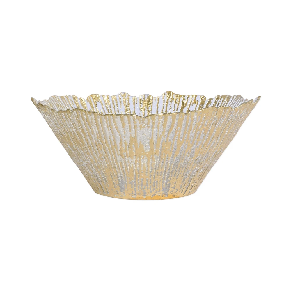 Vietri Rufolo Glass Gold Large Deep Bowl