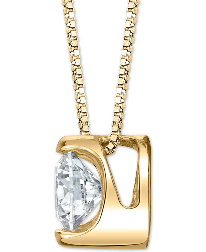 Diamond Circular 18" Pendant Necklace (1/5 ct. t.w.) in 14k Gold