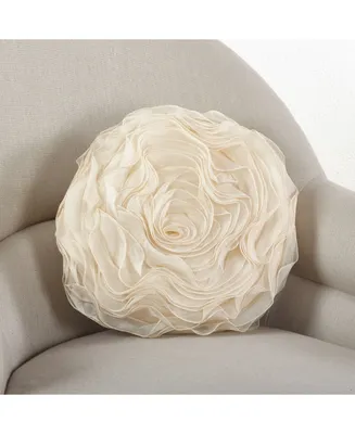 Saro Lifestyle Rose Decorative Pillow, 16" Round