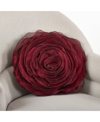 Saro Lifestyle Rose Decorative Pillow, 16" Round