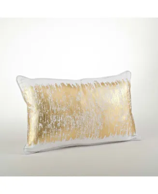 Saro Lifestyle Metallic Banded Decorative Pillow