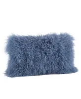 Saro Lifestyle Mongolian Wool Lamb Fur Decorative Pillow