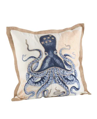 Saro Lifestyle Octopus Printed Decorative Pillow, 20" x 20"