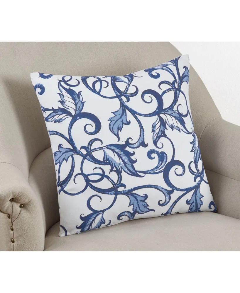 Saro Lifestyle Scrolling Vines Decorative Pillow, 18" x 18"