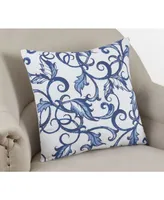 Saro Lifestyle Scrolling Vines Decorative Pillow, 18" x 18"