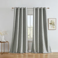 Hlc.me Camden Fashion 100% Blackout 2 Layer Winter Heat Blocking Thermal Insulated Energy Savings Window Curtain Drapery Grommet Panels for Office & B