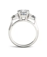 Moissanite Three Stone Ring 3 ct. t.w. Diamond Equivalent 14k White Gold