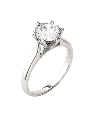 Moissanite Solitaire Engagement Ring 1-1/2 ct. t.w. Diamond Equivalent 14k White Gold or Yellow