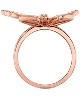 Effy Mother-of-Pearl & Diamond Accent Butterfly Ring in 14k Rose Gold