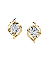 Sirena Diamond (1/3 ct. t.w.) Twist Earrings in 14k Yellow Gold