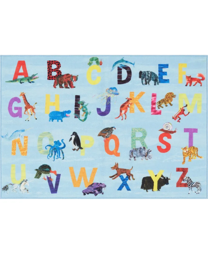 Eric Carle Elementary Alphabet Decorative Pink 6'6" x 9'5" Area Rug