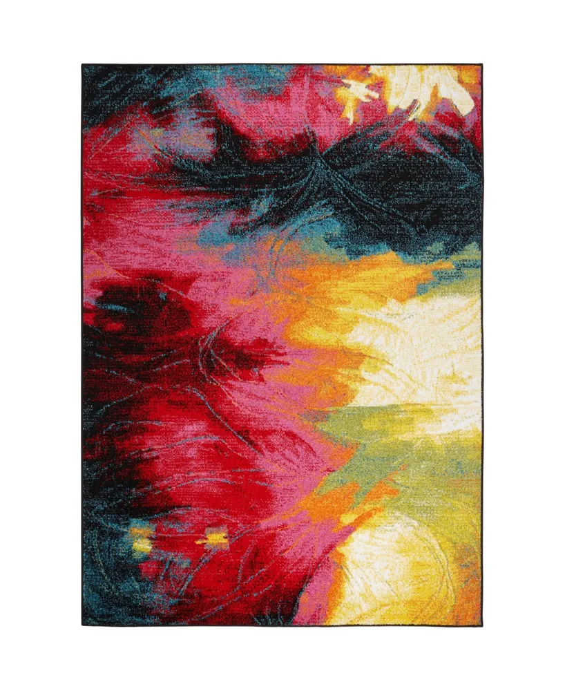 Global Rug Designs Burst BUR07 Black 5'2" x 7'2" Area Rug